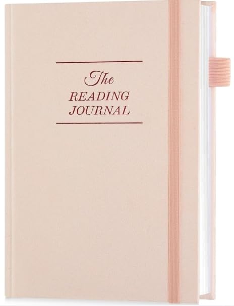 Reading Journal A5- Book Log for 75 Reviews & Progress Tracking - Gift for Book Lovers -Rose Gold