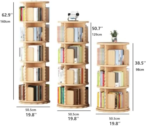 360° Rotating Kids Bookshelf Tower - Space-Saving Round Bookcase for Bedroom, Living Room & Study - Ideal Storage Solution for Small Spaces, A5 Size