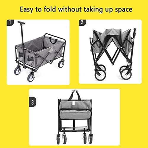 Portable Camping Cart,Outdoor Folding Utility Wagon Outdoor Garden Trolley Folding Pull Cart Beach Wagon with Handle Family Utility Truck for All Terrain Load Capacity 100 Kg