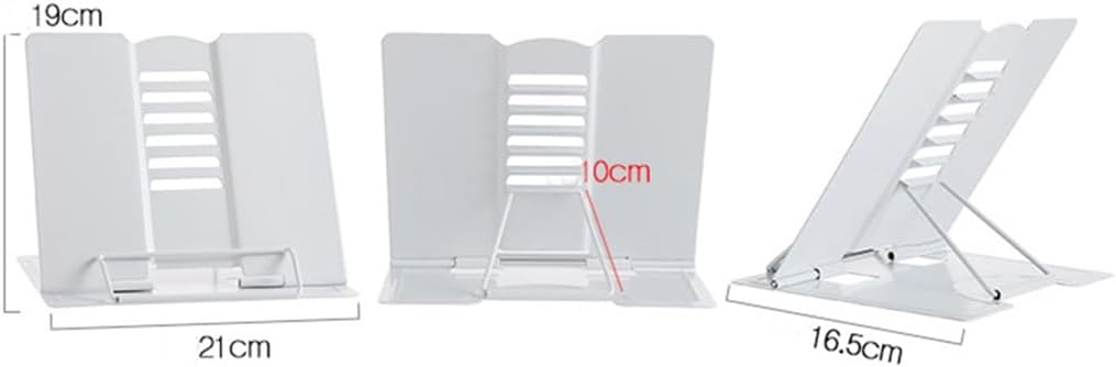 Metal Bookcase Adjustable Tray and Page Paperclip Recipe Reading Table Portable Textbook Holder