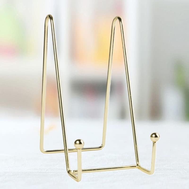 Easel Display Holder Stand Iron Plate Holds Cook Books Reading Photo Gold Color Shelf