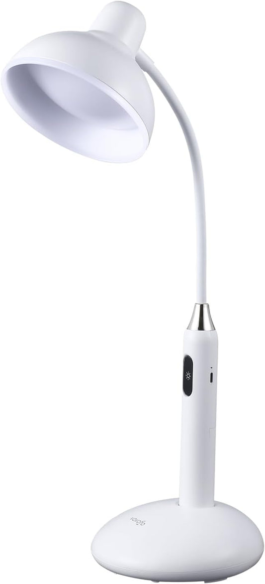 VAVOFO Eye-Caring Wireless Desk Lamp 6781-700 Lumens, 2700-7000K Adjustable Color Temperature, 360° Gooseneck, Touch Control & USB-C Charging, 2.5hrs Cordless Use (White)