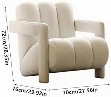 Brushed Velvet Modern Accent Chair, Stylish Upholstered Armchair for Living Room, Bedroom, Office, Waiting Room (27.56 x 29.92 x 28.35 in)