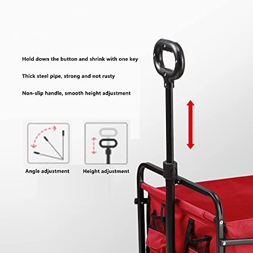 Trolleys, Foldigarden Wagon Trolley,Outdoor Campicart,The Maximum Load is 60Kg,360° Universal Wheel,Easy to Fold,Suitable for Outdoor,Camping/Red