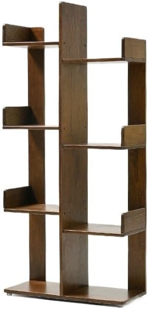 GRFIT Bookcase Solid Wood Bookshelf Modern Minimalist Creative Floor-to-Ceiling Storage Rack Narrow Bookcase Student Storage Living Room Bedroom Wall Shelf Bookshelf (Color : B) (B One Size)