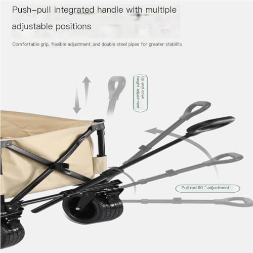 Portable Camping Cart,Outdoor Beach Camping Trolley Cart with Foldable Storage Rear Door Access and Camper Gathering Space Portable Camp Trailer for Camping Trips and Outdoor Adv