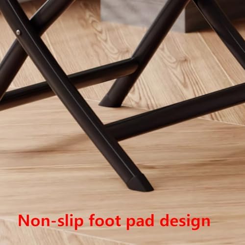 Mid-Century Vintage Folding Chair, PE Rattan Backrest Seat Sturdy Carbon Steel Frame Traditional Bohemian Classic Chairsscandinavian Office Chair No Assembly(Multi-Colored,33