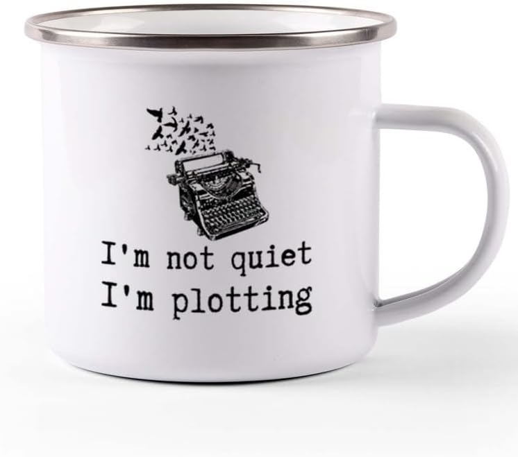 Writer Camper Mug 12oz - I'm not Quiet - Funny Author Gift To Book Lover Bookish Bookworm Writing Sarcasm Poetry Novelist Journalist