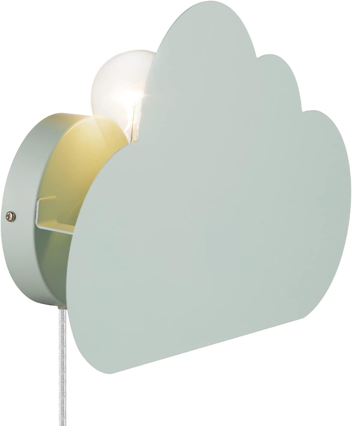 Globe Electric Nimbus 1-Light Floating Cloud Plug-in Wall Sconce, Matte Mint, 6ft Clear Cord, Inline On/Off Rocker Switch, Bulb Not Included