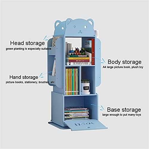 360° Rotating Floor-Standing CD/DVD Rack & Children's Bookcase - Green Storage Display Rack for Home Office, Living Room & Study, 46x52x115cm, Perfect for Magazines & Picture Books