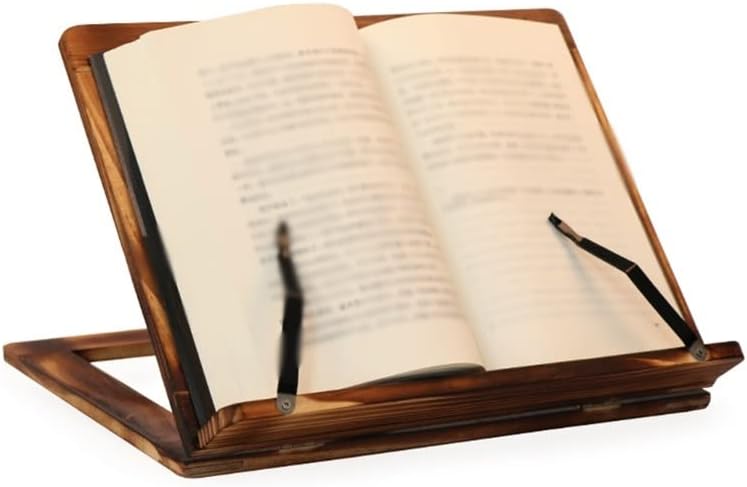 Foldable Recipe Book Stand,Wooden Frame Reading Bookshelf,Tablet Pc Support(E)