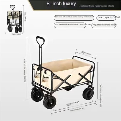 Portable Camping Cart,Outdoor Beach Trolley Cart Folding Hand Pulled Trailer for Camping and Picnic Portable Travel Equipment for Outdoor Activities