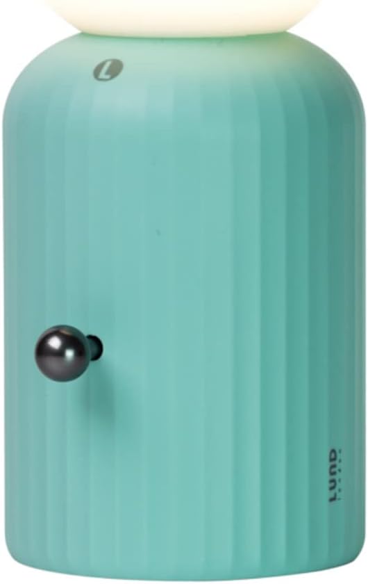 Skittle Table Lamp with Charging Pad - Bedside Nightstand Home Decor for Office, Bedroom, Living Room Orb 3" W x 7" H (Mint Green)