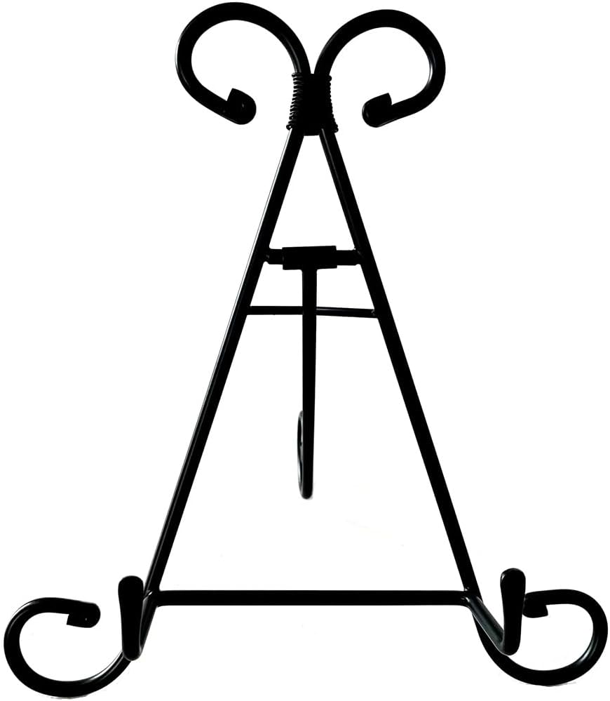 Artifact Display Stand Easel, Decorative Tabletop Easel Stand black Iron Easel for artifacts, artwork, signs, art, plates, prints, and other collectibles (12 inch), black, (multiple sizes)