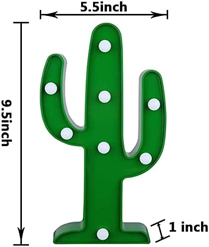 YiaMia LED Night Light LED Cactus Light Table Lamp Light for Kids' Room Bedroom Gift Party Home Decorations Green