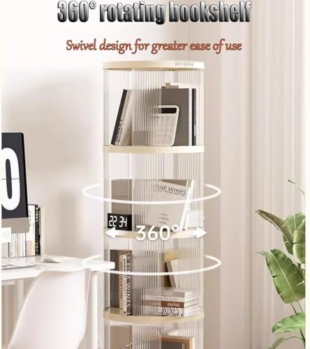 Wall Mounted Storage Pegboard,Behind The Door Bookshelf，Multi-Layered Bookshelf Tower,360° Rotating Book Shelf Acrylic Three Dimensional Design Space Saving for Living Room Bedroom Study Off