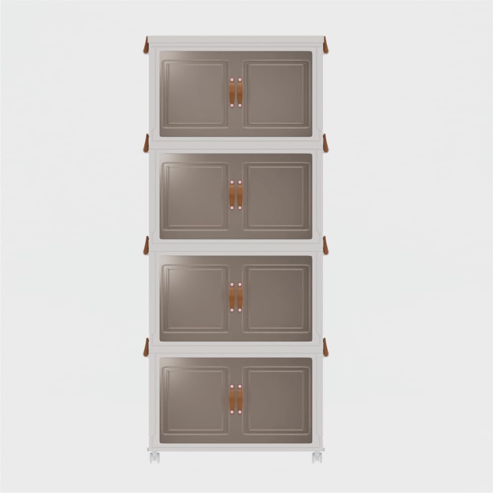 Large Stackable Storage Bins with Lids & Wheels,Foldable Plastic Storage Bins