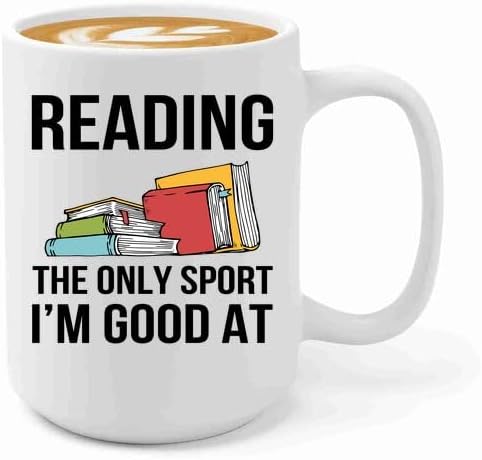 Book Lovers Coffee Mug 15oz White -reading sport - Book Reader Gifts Women Book Lovers Drinking Cup Bookish Bookworm Book Club
