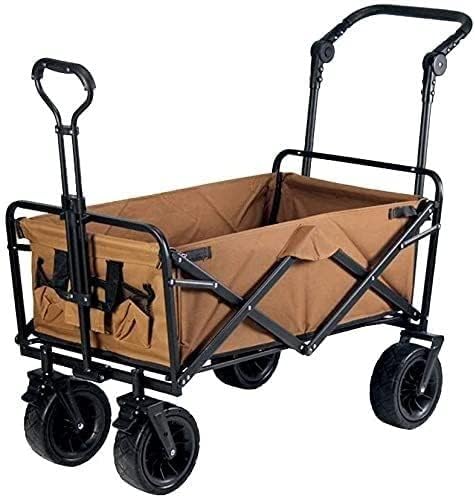 Outdoor Folding Utility Wagon l Portable Transport Vehicle Outdoor Garden Cart Folding Beach Wagon with Handle Dual Brake System Load-Bearing 100kg / 220lbs (Color : Style 3)