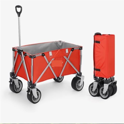 Portable Camping Cart,Beach Trolley Cart Camping Camper Lightweight Portable Folding Trolley Multi Functional Picnic Car Outdoor Carts Black