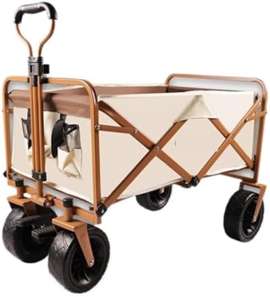 Portable Camping Cart,Outdoor Beach Trolley Cart with Foldable Design for Camping Picnic Grocery Shopping and Fishing Black