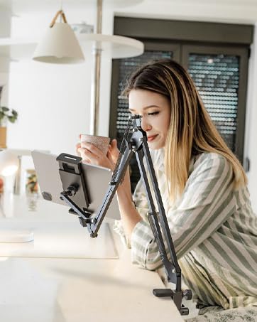Foldable Tablet Stand, Tablet Stand Adjustable for Bed,Universal Flexible Tablet Holder with 360 Degree Rotation for iPad/iPhoneX/iPad Pro/N-Switch,or Other 4.5~12.9 Inches Devices