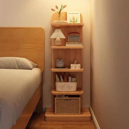 5/9-Tier Vertical Book Tower, Tall Narrow Floating Bookshelf, Modern Home Office Storage & Display Organizer, Space-Saving Design for Books & Decor
