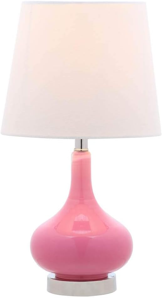 Safavieh Kids Lighting Collection Amy Pink Gourd 18-inch Bedroom Living Room Home Office Desk Nightstand Table Lamp (LED Bulb Included)