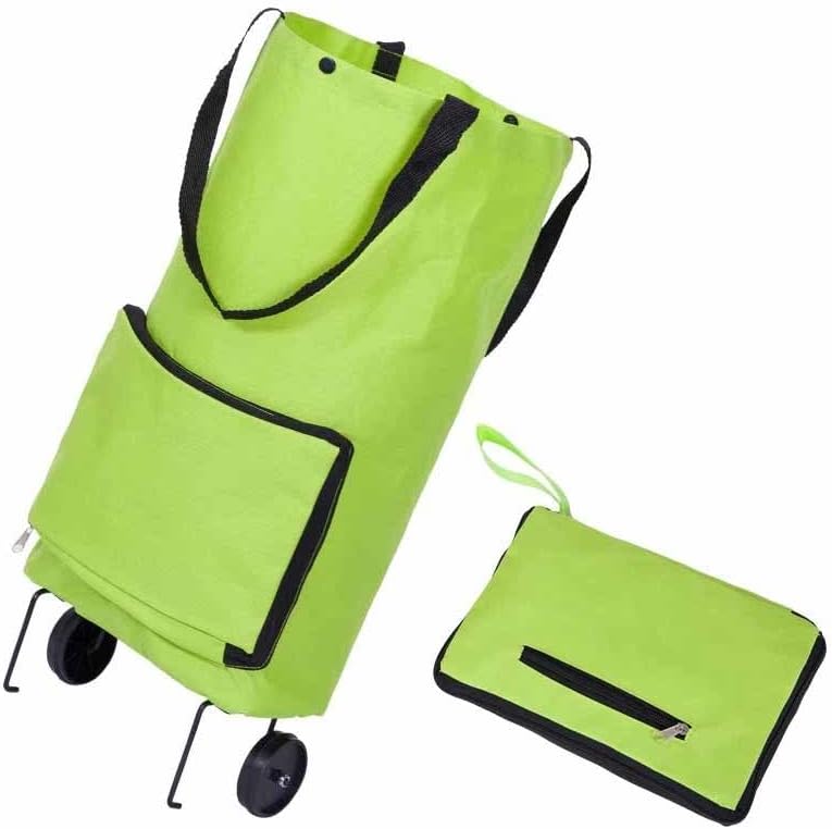 JSEIAJB New Folding Shopping Bag Shopping Buy Trolley Bag on Wheels Bag Buy Vegetables Shopping Organizer Portable Bag(E)