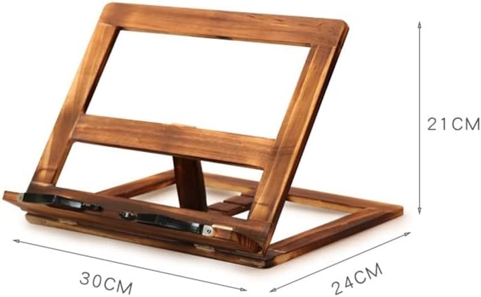 Foldable Recipe Book Stand,Wooden Frame Reading Bookshelf,Tablet Pc Support(E)