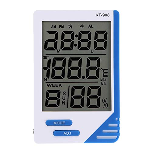 Multifunctional Large-Screen Thermometer and Hygrometer with Clock，Home Office Large Electronic Digital LCD Hygrome