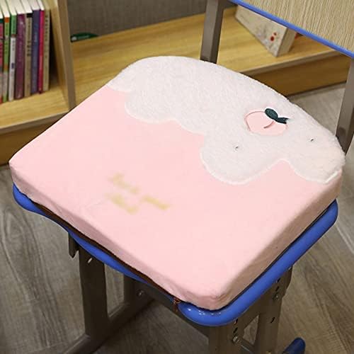Cartoon Cotton Chair Cushion Office Seat Non-Slip Student Raise Height Pillow for School Study(Cream Peach)