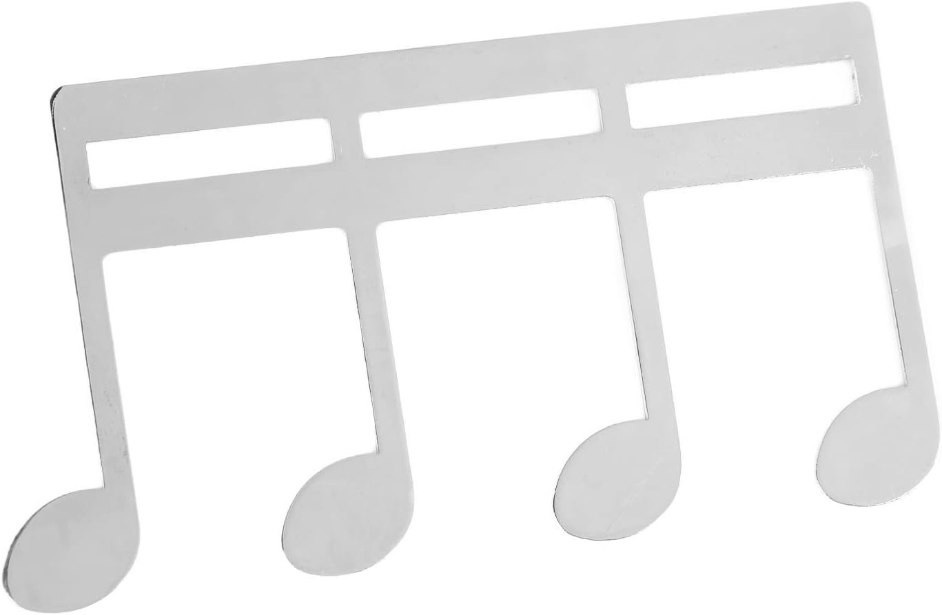 Sheet Music Clip Metal Note Pattern Delicate Music Book Clip Page Holder for Piano Guitar Music Lovers Metal Structure Lightweight Compact Design (Silver)
