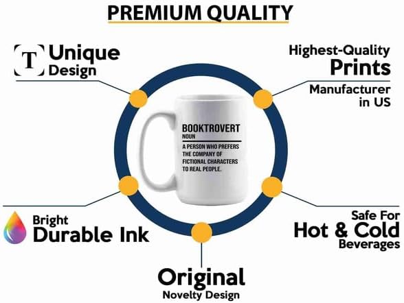 Book Lover Coffee Mug 15oz White -booktrovert - Book Lovers Gifts Book Reader Gifts Book Club Gifts Book Reading Cup Reading Gifts