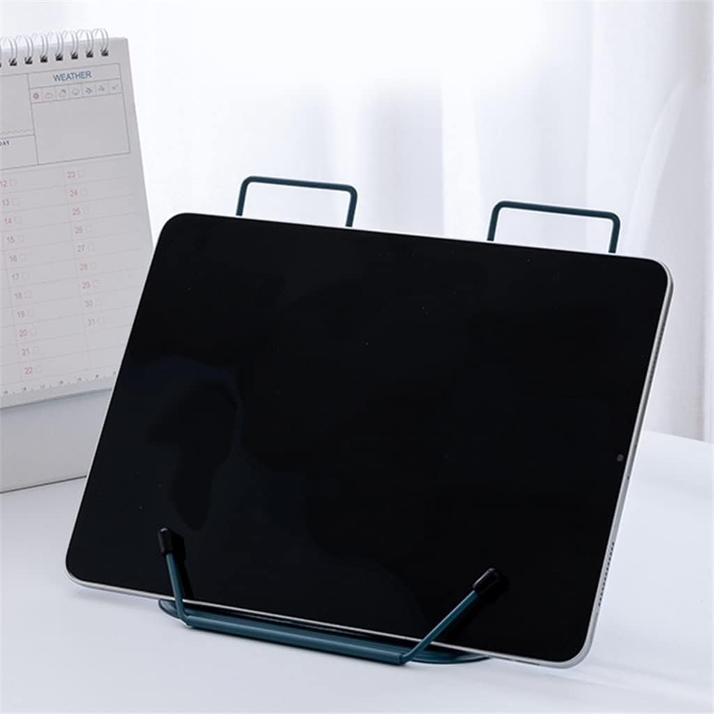 Adjustable Book Holder Kitchen Cookbook Stand Metal Page Clips Portable Textbooks for Reading Hands Free(Gray)