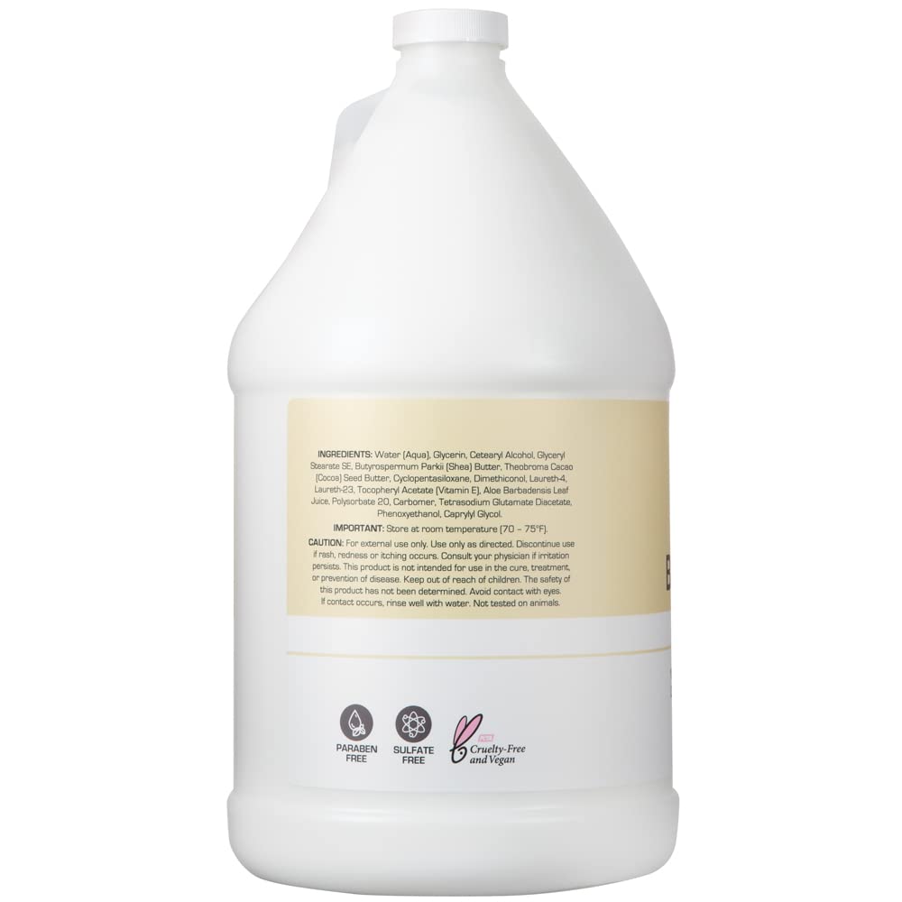 Ginger Lily Farms Club & Fitness Soothing Butter Lotion for Dry Skin, 100% Vegan & Cruelty-Free, Fragrance Free, 1 Gallon (128 fl oz) Refill
