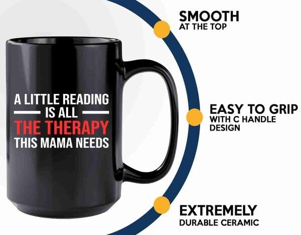 Book Lover Coffee Mug 15oz Black -Little Reading - Book Club Gifts Book Lover Cup Book Reader Romance Reader Gifts Gift For Avid Reader