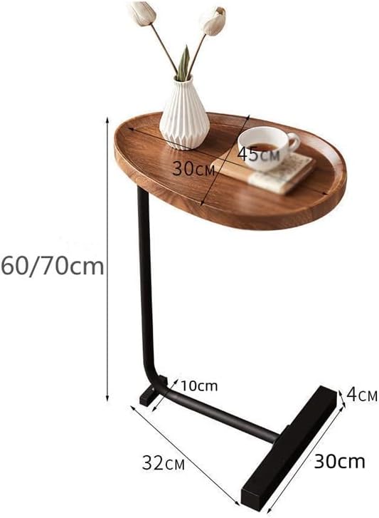 JSEIAJB Home Sofa Side Corner Table Living Room Bedside Reading Oval Coffee Tea Solid Wood Counter Top Side Table(White-Patch Five-Pointed star4,60 * 32cm)