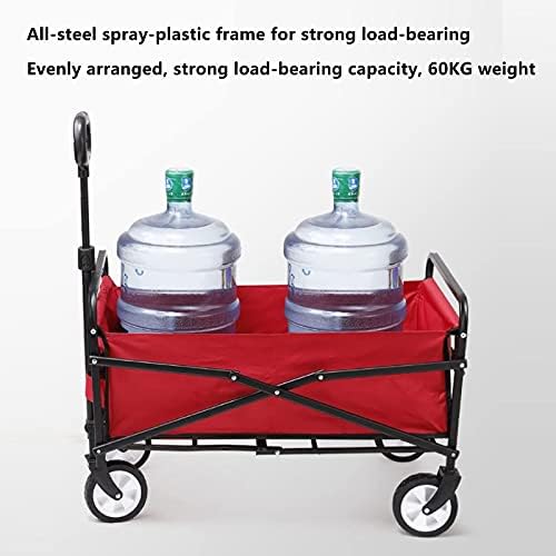 Trolleys, Foldigarden Wagon Trolley,Outdoor Campicart,The Maximum Load is 60Kg,360° Universal Wheel,Easy to Fold,Suitable for Outdoor,Camping/Red