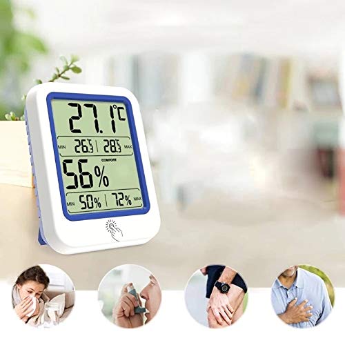 Temperature Humidity Meter Dry Wet Thermometer Backlight Hygrometer Sensor with Large LCD Display