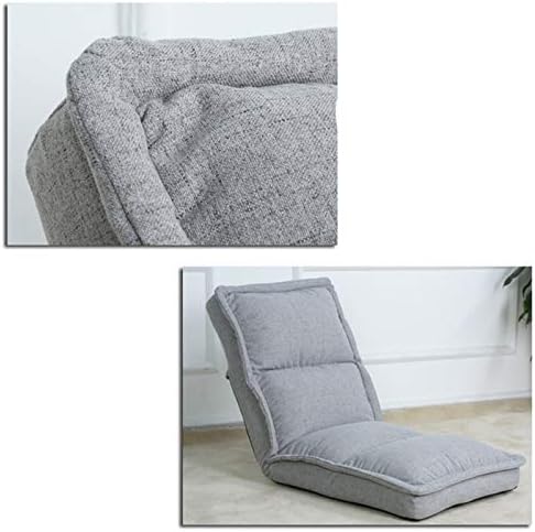 Folding Reading Chairs Floor Folding Gaming Sofa Chair 5-Speed Adjustment Foldable Easy to Remove and wash Bedroom Balcony Reading Backrest Lounge Chair(Beige)