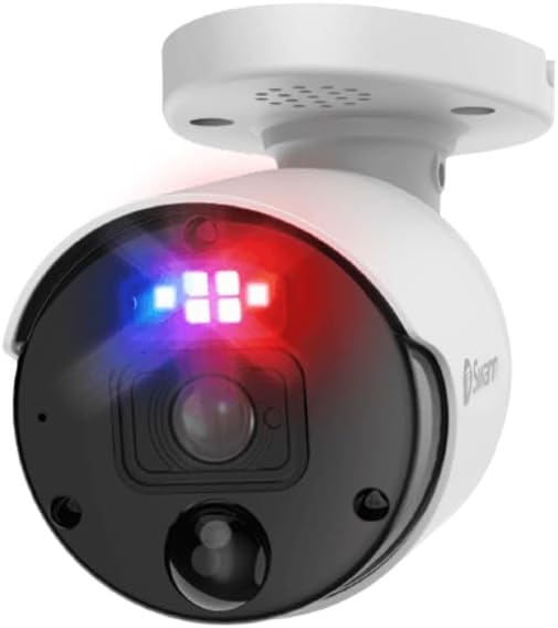Swann Home Security Camera, POE Cat5e NVR 4K HD Video, Indoor Outdoor Wired Surveillance CCTV, Color Night Vision, Heat Motion Detection, Flashing LED Lights, Advanced Analytics in Each Cam, 900BE