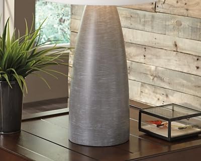 Signature Design by Ashley Shavontae Modern Table Lamp, 2 Count Lamps, 27.5", Gray
