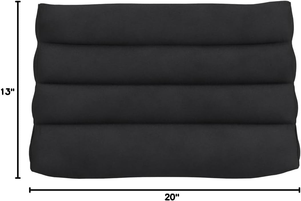 Leewadee Triangle Cushion – Comfortable Backrest for TV or Reading, Incline Pillow for Relaxing Made of Kapok, 20 x 13 x 13 inches, Black