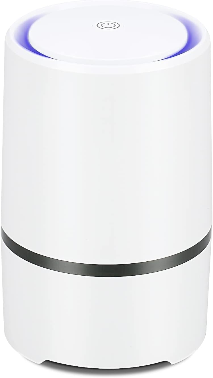 MELEDEN Air Purifier for Home with True HEPA Filters,Low Noise Portable Air Purifiers with Night Light,Desktop USB Air Cleaner