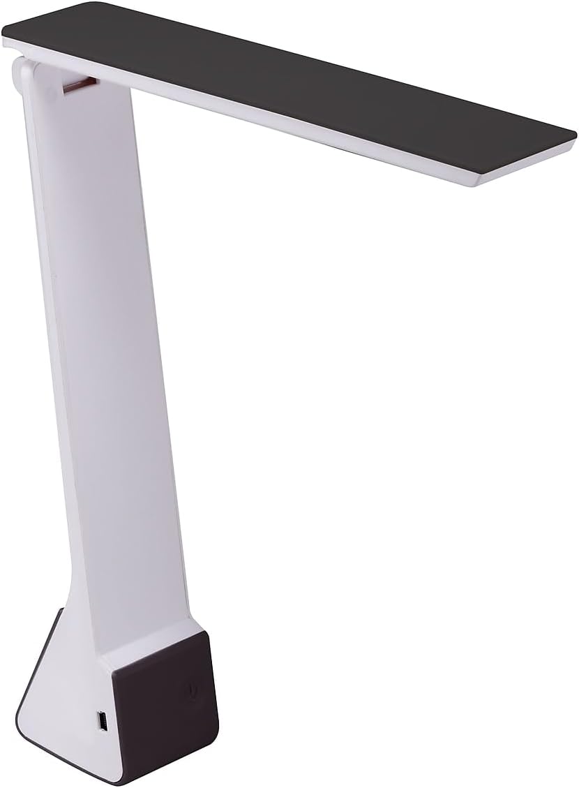 Bostitch Office KT-VLED1810-BLK Powered Rechargeable Battery LED Desk Lamp, 3 Color Temperatures, Flip Open, Black