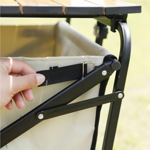 Portable Camping Cart,Outdoor Beach Trolley Cart with Table Board and Picnic Camper Portable Foldable Field Fishing Storage Cart Trailer for Camping and Outdoor Activities