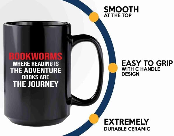 Book Lover Coffee Mug 15oz Black -bookworms - Book Lovers Gifts Book Reader Gifts Book Club Gifts Book Reading Cup Reading Gifts