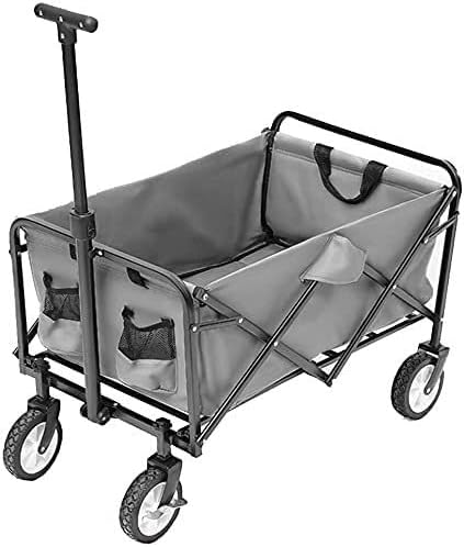 Portable Camping Cart,Outdoor Folding Utility Wagon Outdoor Garden Trolley Folding Pull Cart Beach Wagon with Handle Family Utility Truck for All Terrain Load Capacity 100 Kg