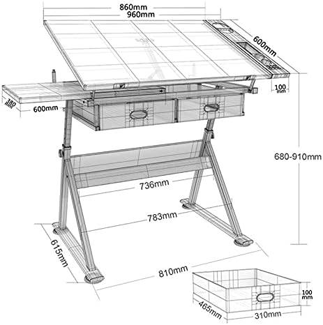 Drawing Tilting Tablet,Height Adjustable Drafting Table Drawing Table Artist Desk Tilted Tabletop Art Craft Desk Watercolor Paintings Sketching Work Station